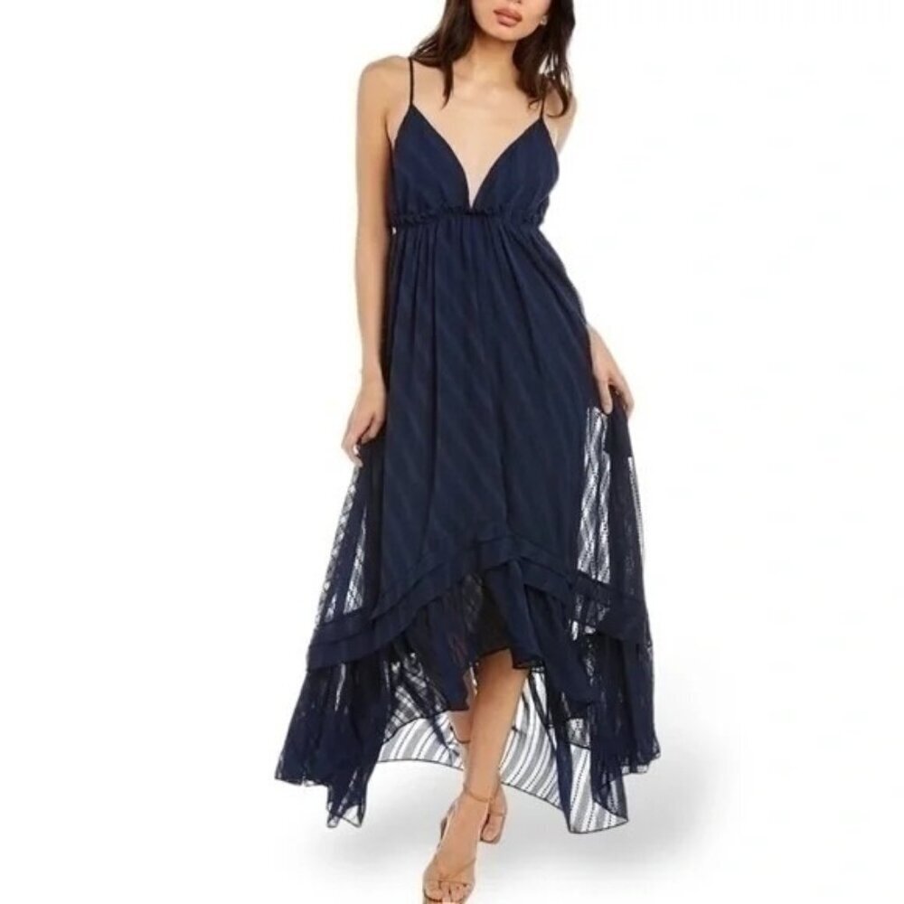 NWT Ramy Brook Navy Blue Willa Maxi Dress XS